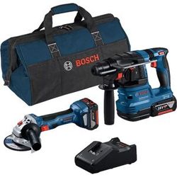 Combo-kit 2 outils 18 V (GWS 18V-7 + GBH 18V-22) + 2 batteries 4 Ah + chargeur rapide + sac BOSCH 0615A50037