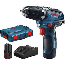 Perceuse-visseuse 12 V GSR 12V-35 professional + 2 batteries 3 Ah + chargeur + coffret L-BOXX BOSCH 06019H8002