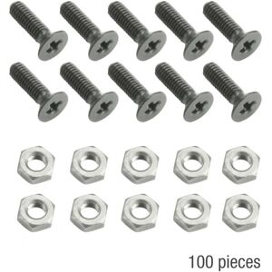 Adam Hall Hardware 5420 BLK M100 AH - Lot de 100 Vis à Tête Cruciforme M3 x 10 noir pour Embases - Pièces de rechange