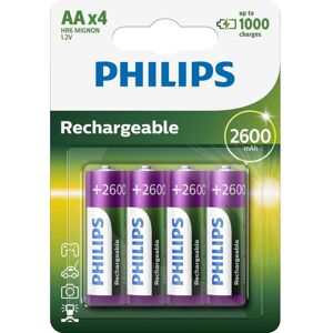 4 Piles Rechargeables AA / HR6 2600mAh Philips