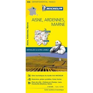 Collectif Michelin Carte Aisne, Ardennes, Marne Michelin