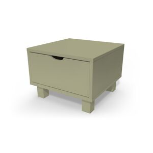 ABC MEUBLES Table de chevet bois Cube + tiroir - Taupe