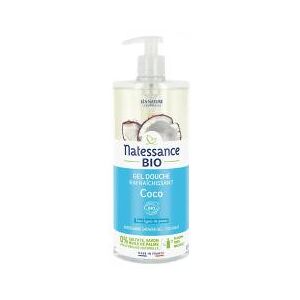 Natessance Gel Douche Rafraîchissant Eau de Coco - Flacon-Pompe 1000 ml