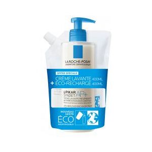 La Roche-Posay Lot Eco-Conçu Lipikar Syndet 400 ml + Eco-Recharge 400 ml - Lot 2 x 400 ml