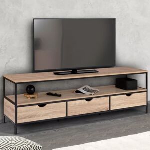 IDMarket Meuble TV style industriel 3 tiroirs 160 cm