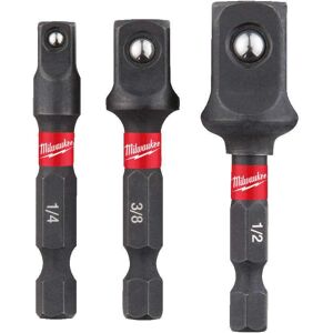 Milwaukee Jeu de 3 adaptateurs d& 039;amortisseur SHOCKWAVE 1/4&quot; - 3/8&quot; - 1/2&quot; 4932479228