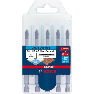 Bosch Coffret de forets pour tuiles EXPERT HEX-9 HardCeramic 5 mm, 5 pieces 2608900598