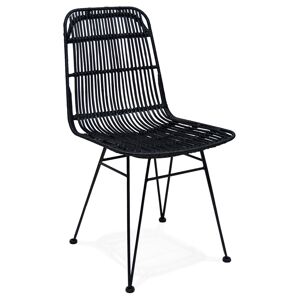 ALTEREGO Chaise design 'PANAMA' en rotin noir