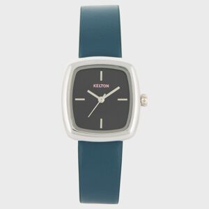 Kelton - Montre Femme Quartz Square en Cuir bleu/noir Bleunoir