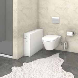 Wooden Art - Armoire de toilette Smart blanche - 19x55x60 cm Blanc