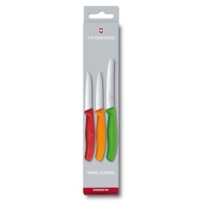 Victorinox Set de couteaux à légumes Swiss Classic, 3 pièces, rouge, orange, vert