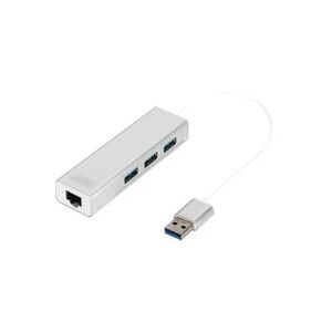 Digitus Hub USB 3.0 3 ports et adaptateur Gigabit LAN