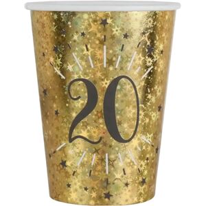 Santex Gobelet en papier 20 ans Or (lot de 10)