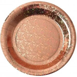 Assiette en carton Etincelante Rose Gold ø22.5cm - Lot de 10