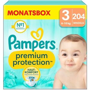 Pampers Couches Premium Protection taille 3 Midi 6-10 kg pack mensuel 1x204...