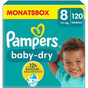 Pampers Couches Baby-Dry taille 8 17 kg+ pack mensuel 1x120 pièces