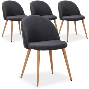 Les Tendances Lot de 4 chaises scandinaves Maury Gris Foncé