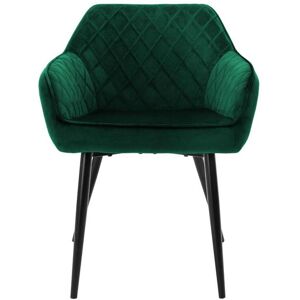 Lot de 2x chaises de salle à manger rembourré en velours fauteuils salon vert ML-Design