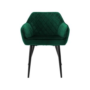 Lot de 2x chaises de salle à manger rembourré en velours fauteuils salon vert ML-Design