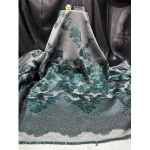 Capputine NigWin-Tissu Brocart Jacquard Africain Vert, Filet Français Floral, Tulle, Maille, Organza, Dentelle, Matériel Brocard, 5 Yards, CJ12