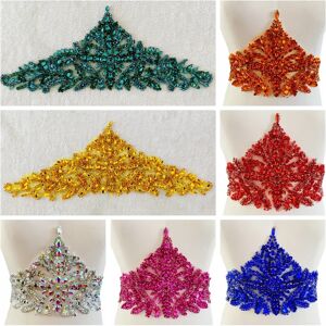 zbroh Perles à coudre en cristal faites à la main, appliques de ventrail, patchs de garniture, accessoires de robe, rouge, bleu royal, vert foncé, or, argent