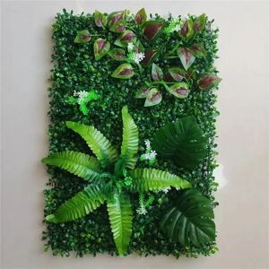 Aucun Panneaux muraux de plantes vertes artificielles, 1 pièce, Simulation de fond de plante, décoration