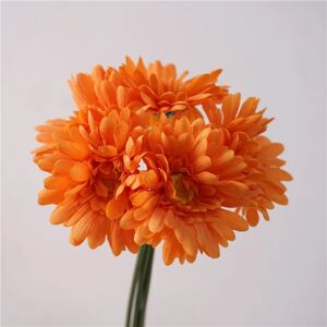 Aucun Bouquet de marguerites artificielles en Latex, Simulation de fleur au toucher réel, marguerites Orange, plante verte florale, décoration de centre commercial