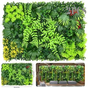 Aucun Mur de Plantes Artificielles de Noël, Toile de Fond Réutilisable, Panneau Mural en Plastique, Jardin, Fleur, Plante Verte
