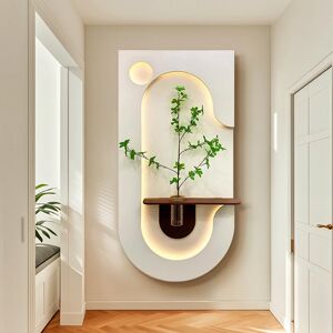 JIAYOOR Vase moderne mur LED lampe stéréoscopique plante verte entrée décoration couloir couloir salon suspendu peinture murale lumière