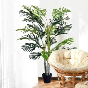 Outsunny-Palmier Artificiel avec Pot et Mousse, Plante Verte, 150 cm, Ø 18x150 cm