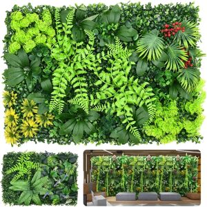 Aucun Mur de plantes artificielles, panneau réutilisable en plastique, mur de fleurs d'herbe de jardin, fausse plante verte suspendue, décor d'esgrimage, Protection UV