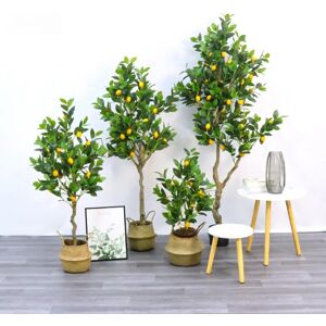 Aucun Grande Plante Artificielle de Citron en Pot, Décoration d'Nik, Salon, Bureau, Maison, Ornement de Sol, Bonsaï, Plantes Vertes