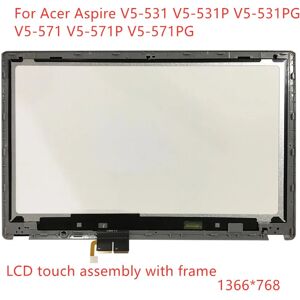 Superiorlcdled Ensemble écran tactile lcd avec châssis, 15.6 pouces, pour Acer Aspire V5-531 V5-531P V5-571 V5-571P
