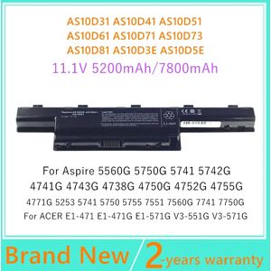 juyaning Batterie d'ordinateur portable pour Acer Aspire, 7552 7552G 7552Z 7560 7560G 7741 7741G 77Rivière TG