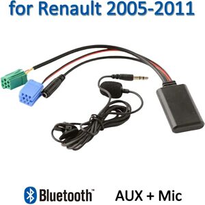 Aucun Adaptateur de musique Bluetooth pour voiture, AUX IN Audio, MP3, MIC, Mains libres, MINI ISO, 6