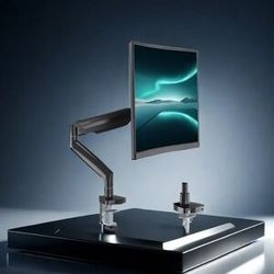 Bras de moniteur simple Nearhub MA30, réglage flexible à 180° ° Rotatif, 360° ° Bras de moniteur à rotation facile et installation sans effort