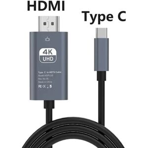 Aucun Câble adaptateur Compatible HDMI de Type C à 4K 30Hz, écran de moniteur de téléphone, câble