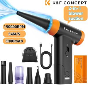 K&F CONCEPT Dépoussiéreur à air électrique sans fil, souffleur d'air comprimé et aspiration pour ordinateur, PC, clavier d'ordinateur portable, nettoyeur de poussière d'appareil photo, 150000 tr/min, 2 en 1