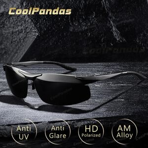 COOLPANDAS Lunettes de soleil photochromiques polarisées HD en aluminium pour hommes, lunettes de soleil de