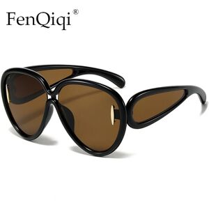 FenQiqi Y2K Respzed-Lunettes de soleil Steampunk pour hommes et femmes, lunettes de marque vintage, lunettes ovales, lunettes tendance, UV400, 1 pièce