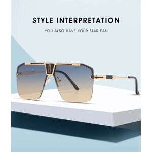 RPXBGUCKARHG Lunettes de soleil carrées dégradées pour hommes et femmes, lunettes de soleil sans monture pour