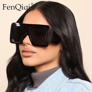FenQiqi Lunettes De soleil carrées surdimensionnées pour femmes, marque De luxe, styliste, nuances bleu, noir, violet, 2022
