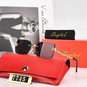 SUGLAU Lunettes de soleil carrées sans cadre pour hommes et femmes, lunettes de soleil de pêche