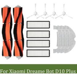 NONE Pièces de rechange pour aspirateur Xiaomi Dreame Bot D10 Plus, accessoires, brosses, filtre, sacs à poussière, tissu de vadrouille, brosse latérale principale, RLS3D