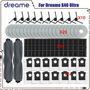 Aucun Pièces pour aspirateur Dreame X40 Ultra / L40 Ultra, MOVA P50 Pro Ultra /P10 Pro Ultra, rouleau principal, brosse latérale, filtre Hepa, sac à poussière