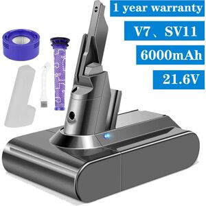 bonacell 6000mAh 21.6V Lithium V7 Batterie de Remplacement pour Dyson V7 Motorhead Pro V7 Trigger V7 Animal Vpour Dyson V7 SV11 Animal Trigger + Motorhead Pro Moelleux Matelas Aspirateur 21.6V + 2pcs Filtres