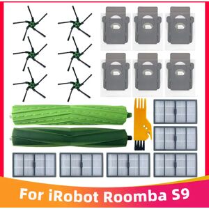 OSSIEAO Compatible avec l'aspirateur robot iRobot Roomba S9 9150 / S9+ Plus 9550 Pièce de rechange Filtre Hepa Brosse principale Brosse latérale Sac à poussière Accessoires
