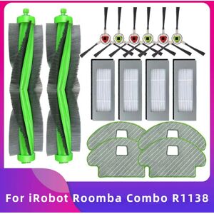 OSSIEAO Compatible avec iRobot Roomba Combo R113840 R1138 Aspirateur Pièces de Rechange Brosse Principale Latérale Filtre HEPA Serviette de Vadrouille Chiffon de Nettoyage Accessoires Pièce