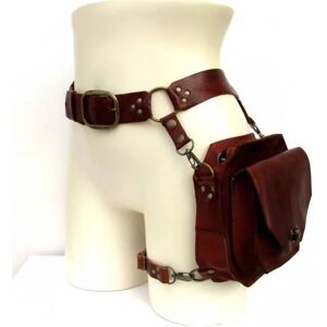 Aucun Sac de taille Punk rétro en PU pour femmes, petits sacs de hanche carrés décontractés pour femmes, bandoulière croisée multifonction, pochette pour téléphone de jambe extérieure