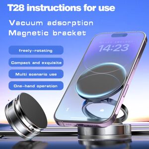 Aucun Support d'adsorption sous vide magnétique pour voiture 360 ° Support de téléphone portable rotatif à double ventouse latérale ou sur les smartphones